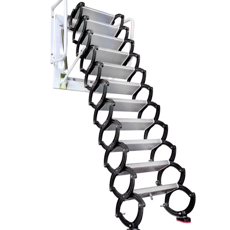 Modern design, advanced staircase reinforcement, thickened cold rolled carbon steel telescopic ladder