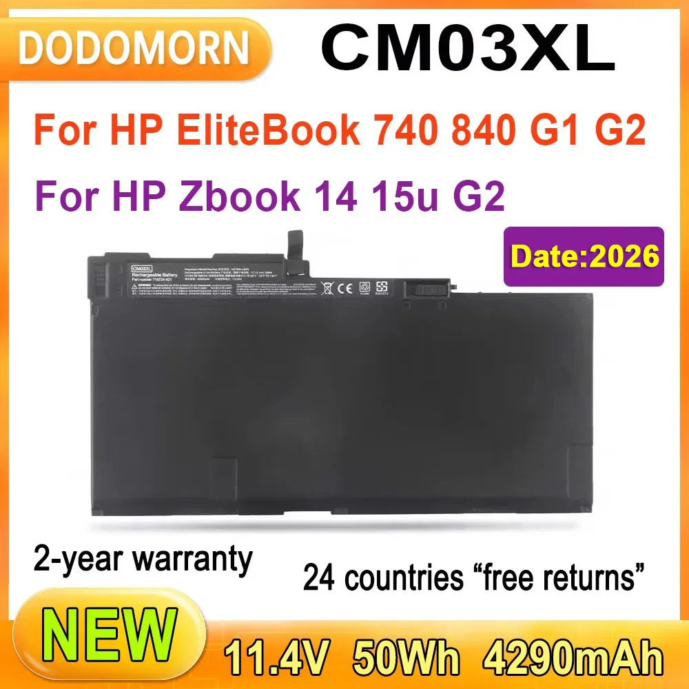 Batería CM03XL para ordenador portátil HP EliteBook 840, 845, 850, 855, 740, 745, 750, 755, G1, Serie G2, ZBook 14, 15u, G2, HSTNN-IB4R, 716724-171, novedad