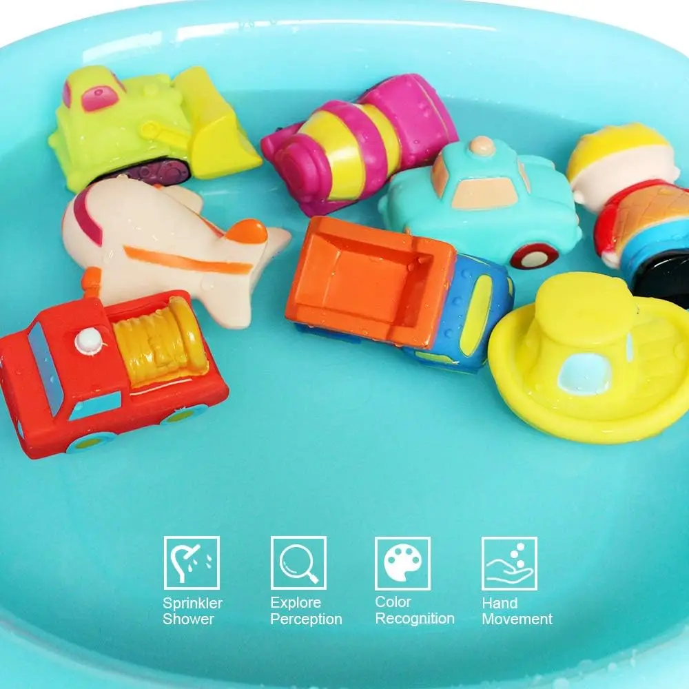 Bades pielzeug schwimmendes Bad Fahrzeugs pielzeug (8 Stück),Baby Soft Bath Time Spielzeug, Badewanne lernen Bad Autos pielzeug und Badewanne Truck Spielzeug für Kinder