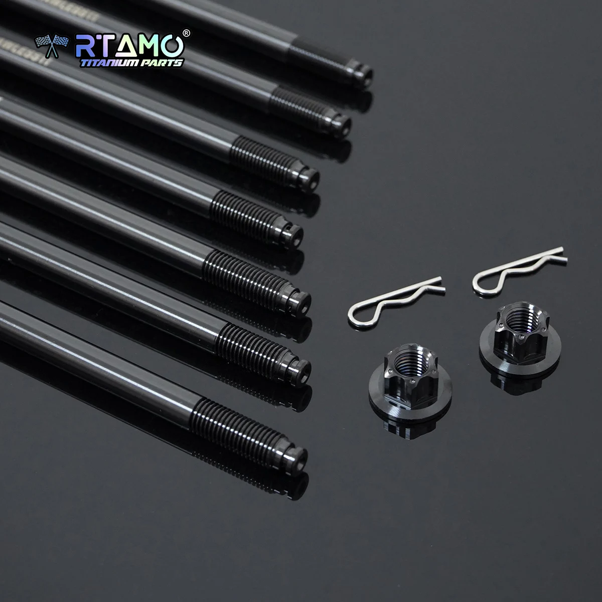 RTAMO Titanium Bolt M10x280mm Front Axle with Nut for Yamaha Cygnus 6th Front Shaft Set