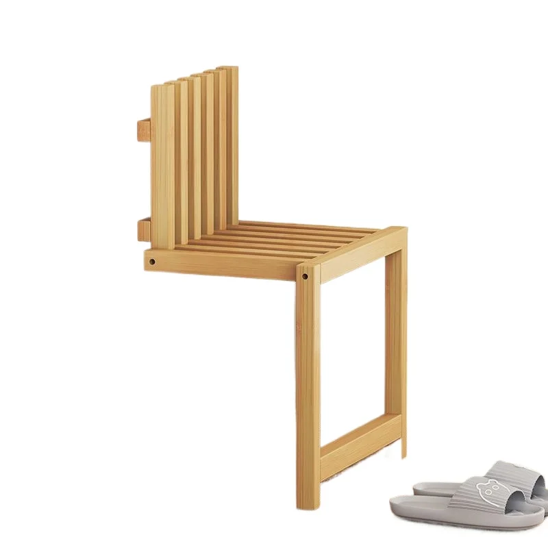 

Folding into the home, solid wood shoe change stool, wall-mounted wall-type shoes, invisible at the door of the home