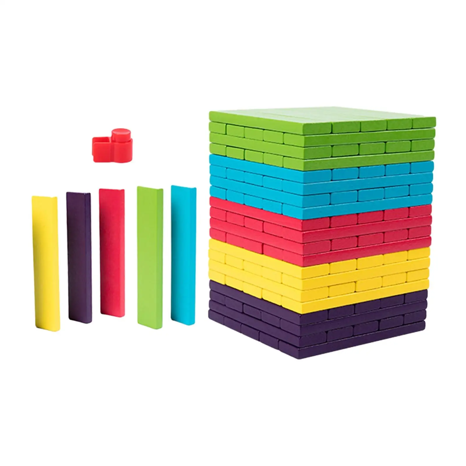 100x Wooden Blocks Stacking Game Preschool Learning Board Games Puzzles for