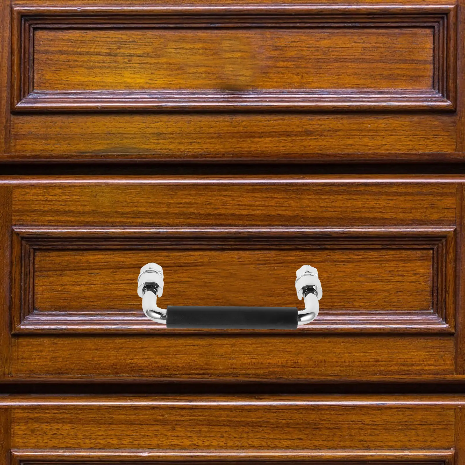 

2Pcs Iron Chrome Plated Folding Tool Box Handle Heavy Duty Non Slip Grip for Industrial Cabinets Chest Case Handles