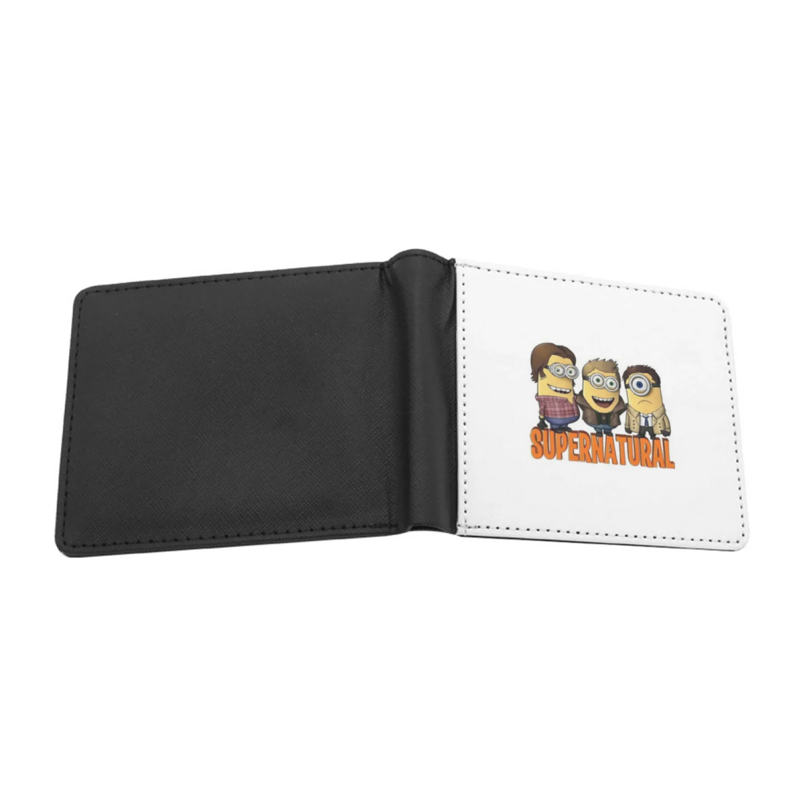 Supernatural New Men's Wallet Short Fashion Pu Leather Wallet Multi Card Wallet Supernatural Sam Dean Funny Sam Winchester Dean