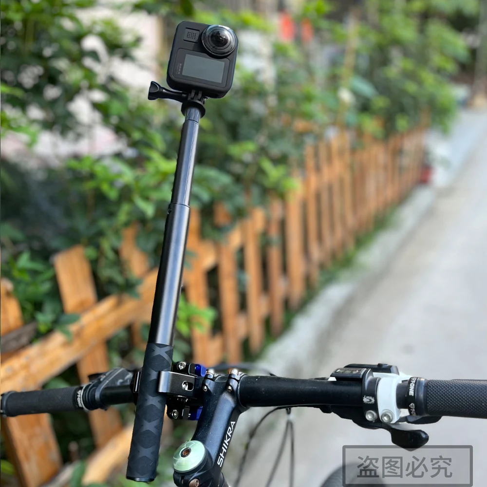 Tuyu motocicleta guiador da bicicleta suporte de montagem invisível monopé para gopro max hero 10 9 insta360 um x2 x3 câmera acessórios