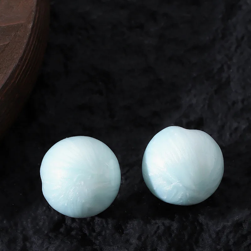 Forest style sweet temperament small fresh color dripping oil bean earrings high-end light luxury niche personality INS earrings