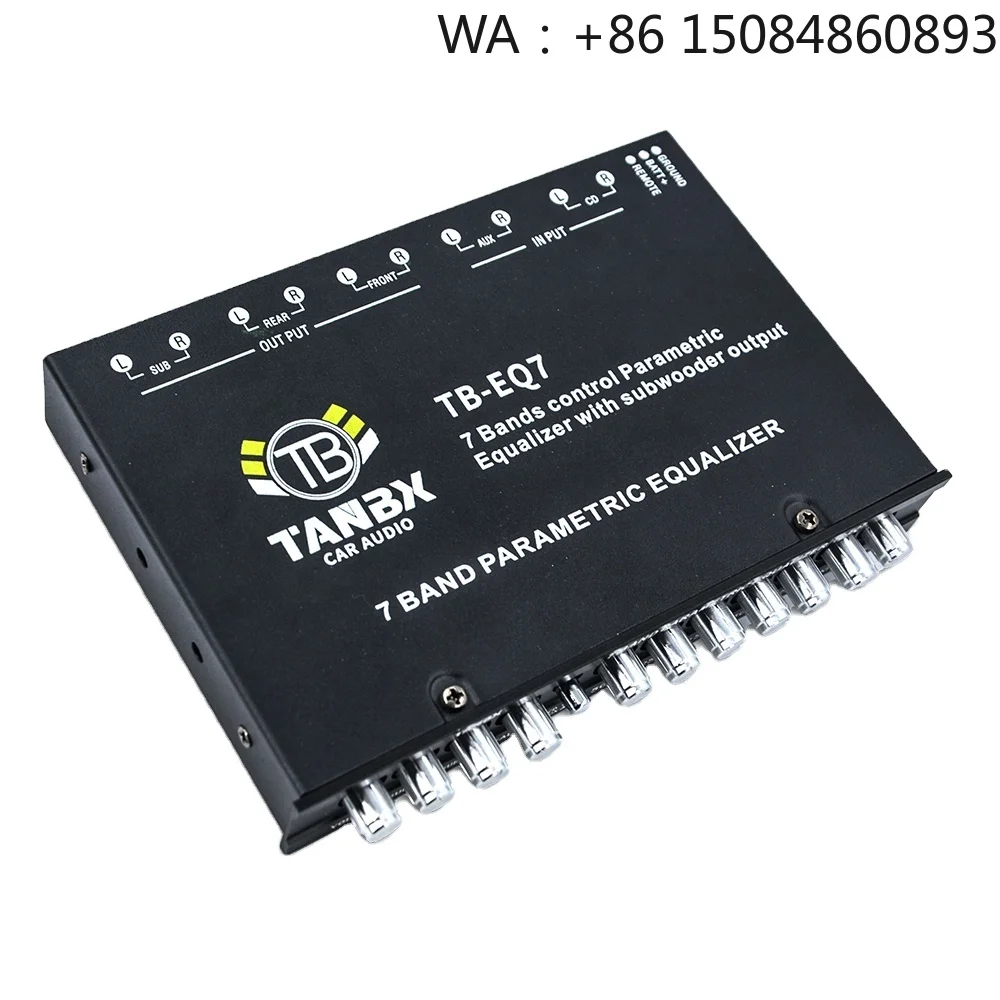 7 Bands Control Parametric Equalizer with Subwoofer Output for Car Audio System