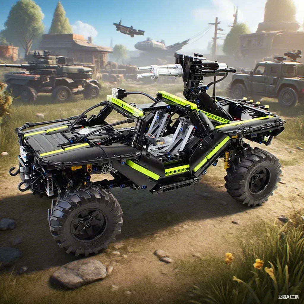 

1839 шт. Halo Warthog Sci-Fi военная машина внедорожный боевой автомобиль MOC Diy образовательная модель строительные блоки игрушки на день рождения подарок