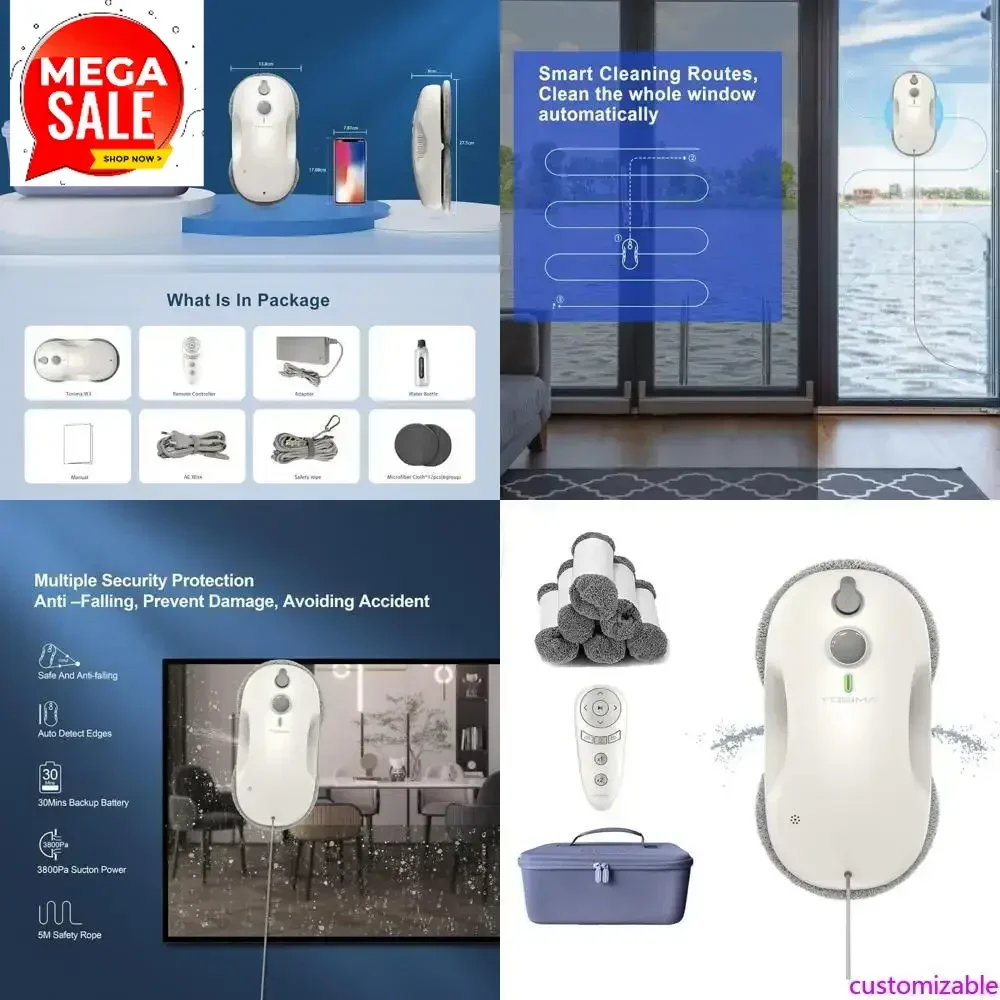 Hot-sellingIntelligent Dual-Spray Window Robot with Triple Safety and Smart Navigation