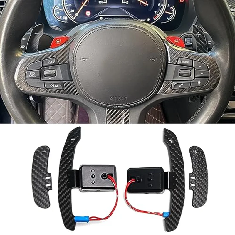 Deslocador da pá da fibra do carbono, acessórios do volante, BMW F30, F31, F32, F10, F20, F15, F16, G30, G20, 3, 4, 5 séries