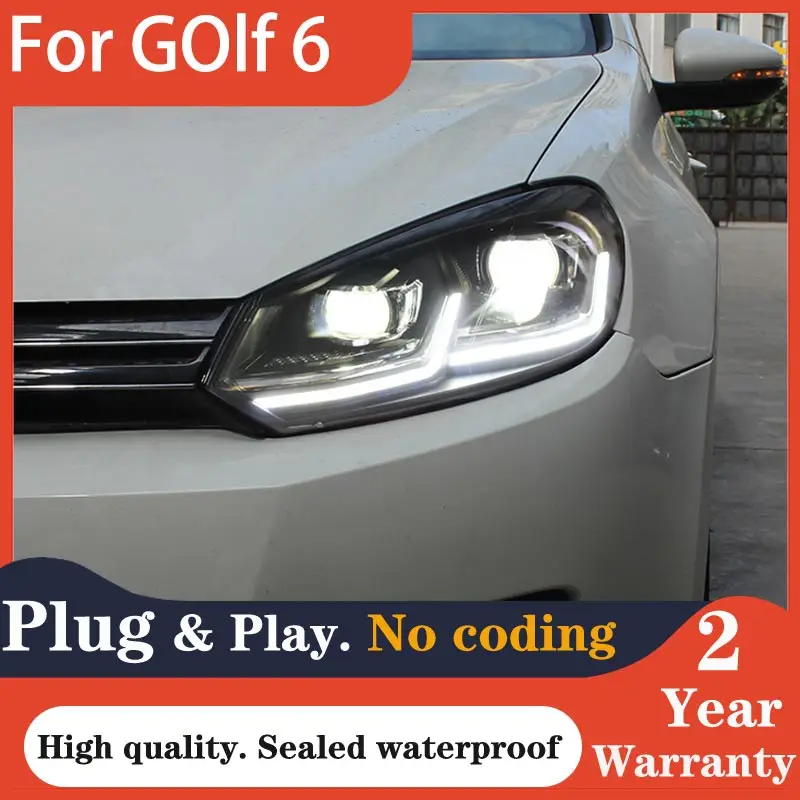 Car Lights for VW Golf6 Golf 6 MK6 Headlight 2009-2012 R20 GTI Head Lamp Drl Projector Lens Automotive Accessories