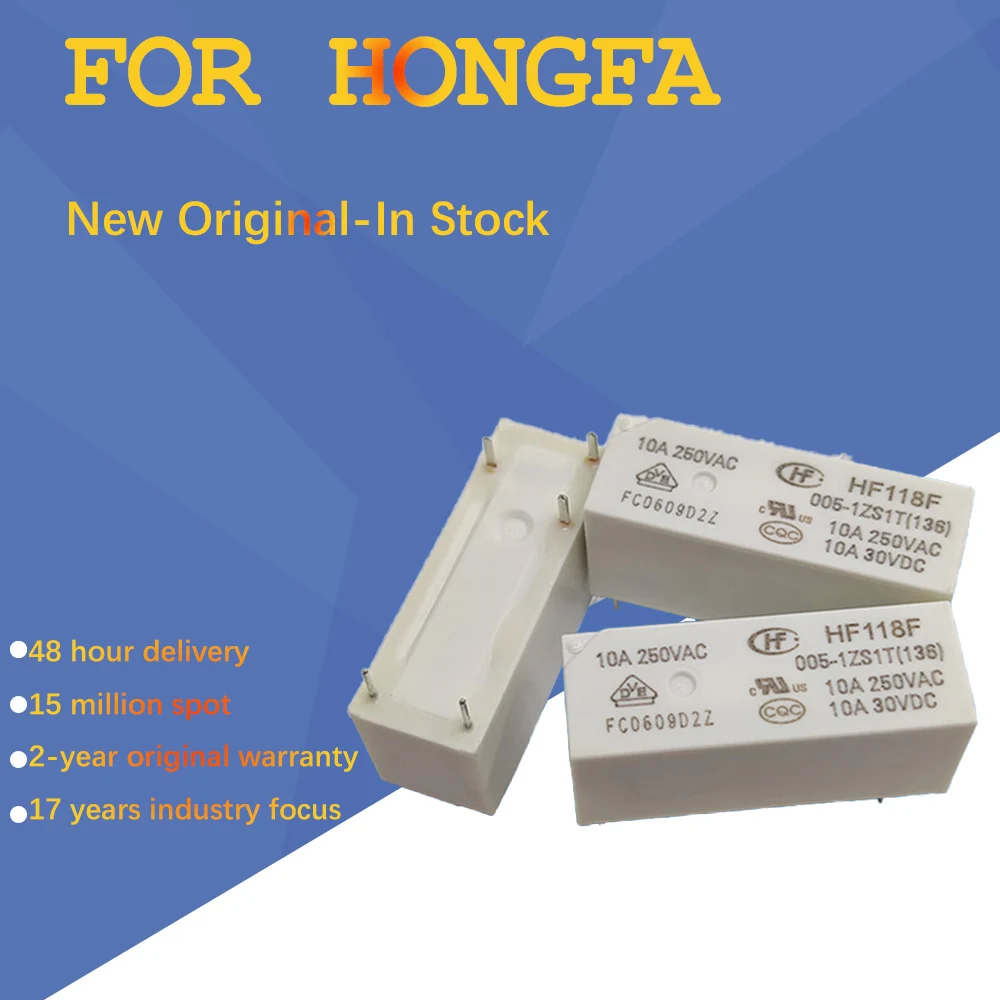 Relay HF118F/024-1ZS1T HF118F/012-1ZS1T 10A, A Group of Conversion 5 Pins