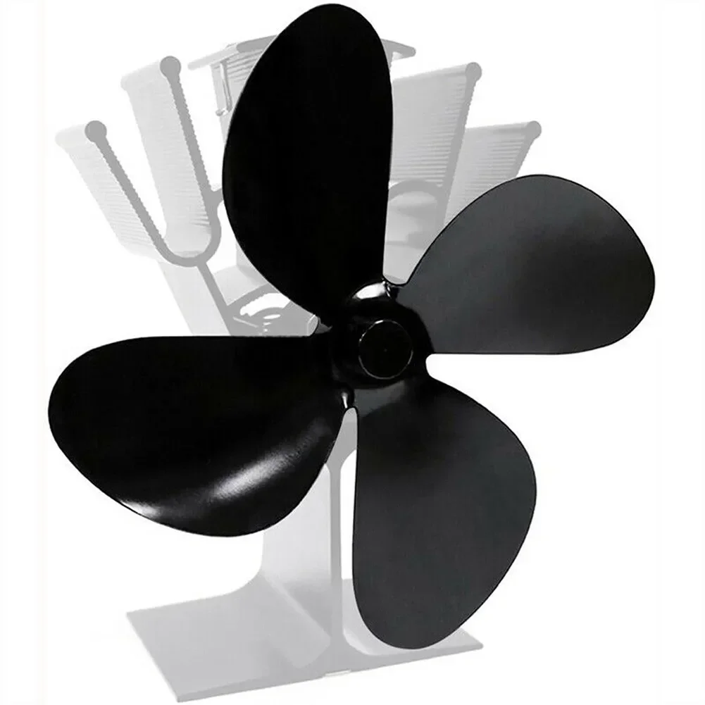 

4 Blade Aluminum Alloy Fireplace Fan Blade Powered Stove Fan Blade Fireplace Fan Accessories Log Wood Burner Spare Parts