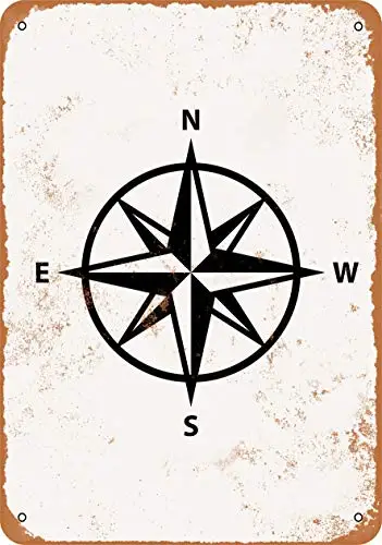 Wall-Color  Metal Sign - Compass - Vintage Look