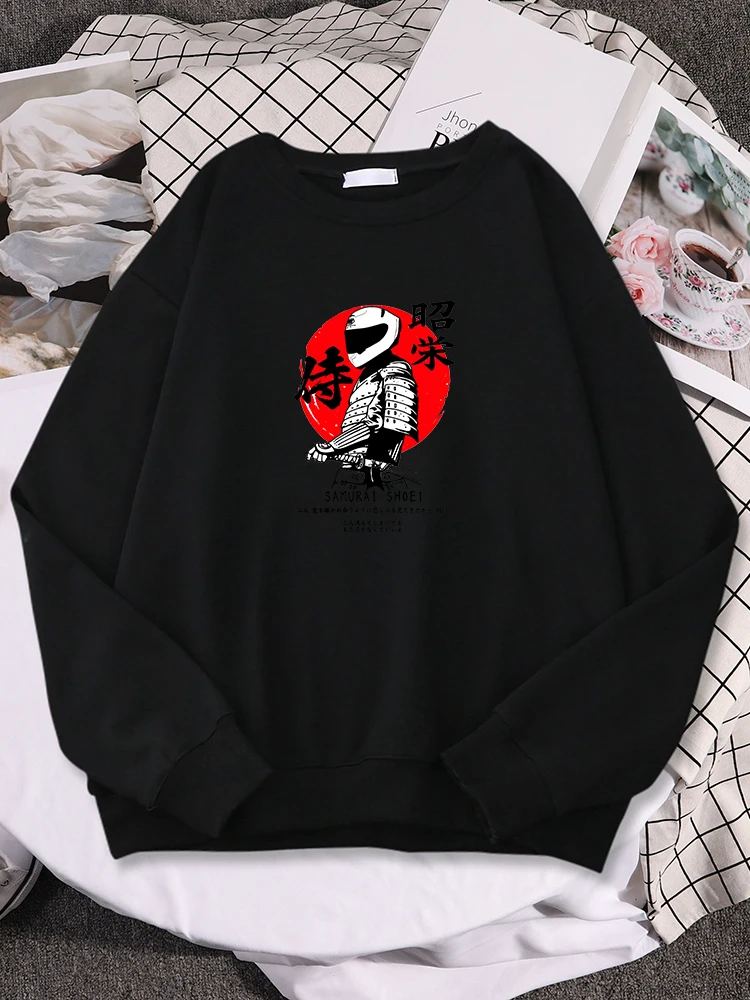 Japan samurai warrior mit saber sweats mit kapuze lose übergroße trainings anzug weiche einfache sweatshirts mit kapuze casual weibliche kleidung