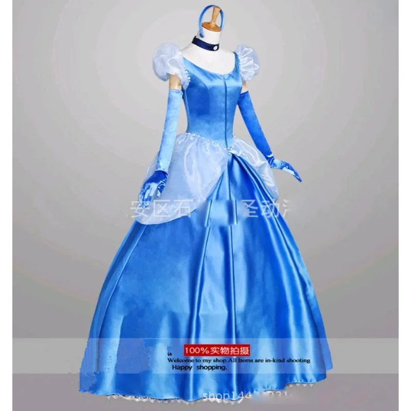 Adult cosplay party costume Cinderella fairy princess dress blue princess dresses