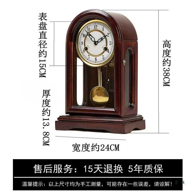 Copper movementMechanical seat clockLiving roomvintage solid wood dotted chime pendulum clock, winding chainwork