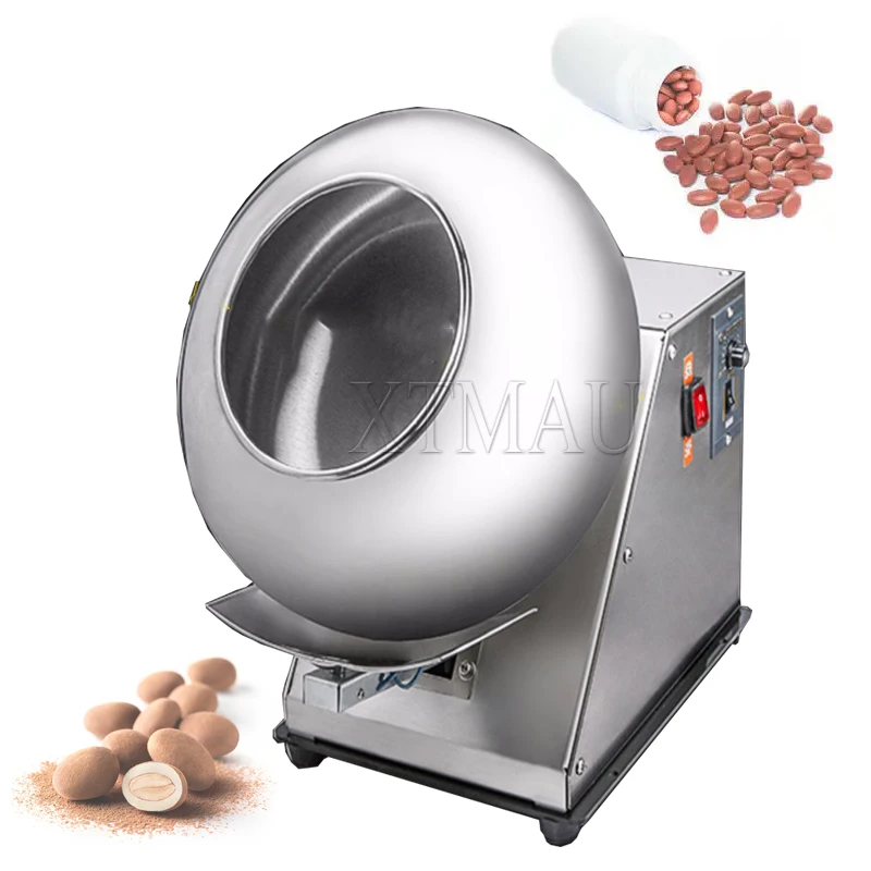 

Stainless Steel Chocolate Rounder Coater Sugar Peanut Coating Maker Roasted Nuts Chocolate Coating Processing Machine