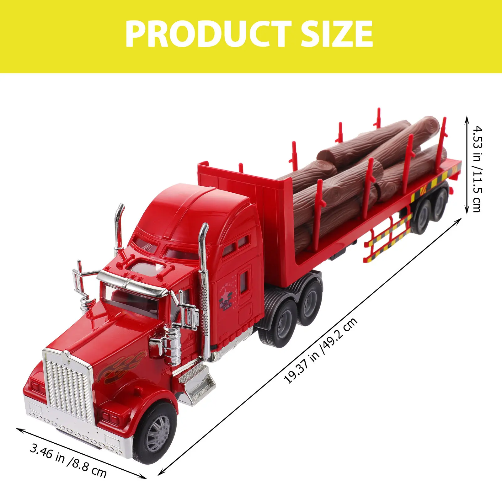 Simulation Transport Truck Red Inertia Engineering Vehicle for Kids Realistic Transport Wood Carrying Play Gifts Rewards