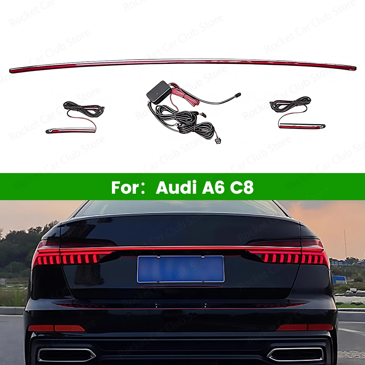 

For Audi A6 A6L C8 Dynamic Flowing Light Tail Lamp Ambient light 2019-2024 Rear Bumper Taillamps LED Taillight Assembly