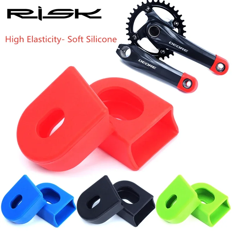 RISK 2pcs Bicycle Crank Protector Cover Silicon MTB Mountain Road Bike Crank Arm Cap for SLX XT Chainwheel Wheel Crankset Cover