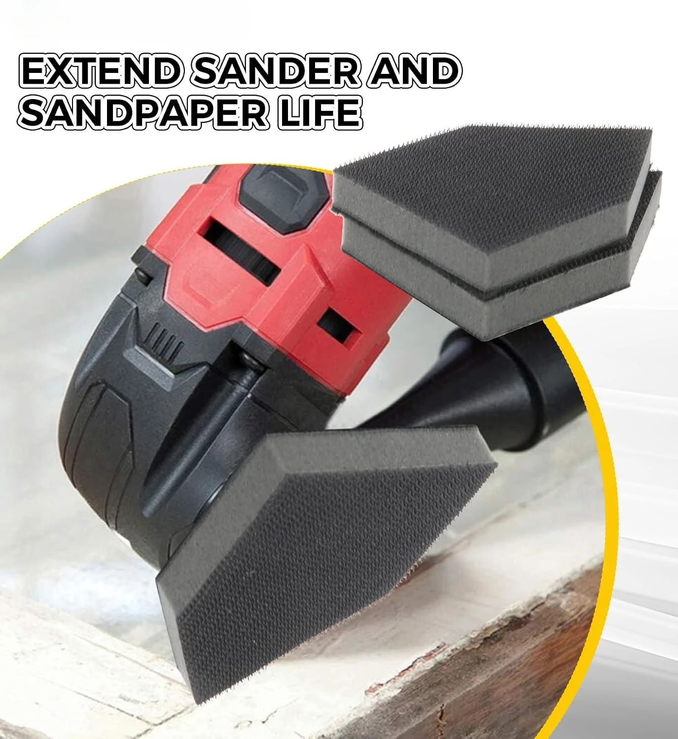 10pcs 90x65 Mm Foam Interface Sander Sandpaper Backing Pad Replacement for M12 Detail Sander Sponge Cushion Buffer Backing Pad