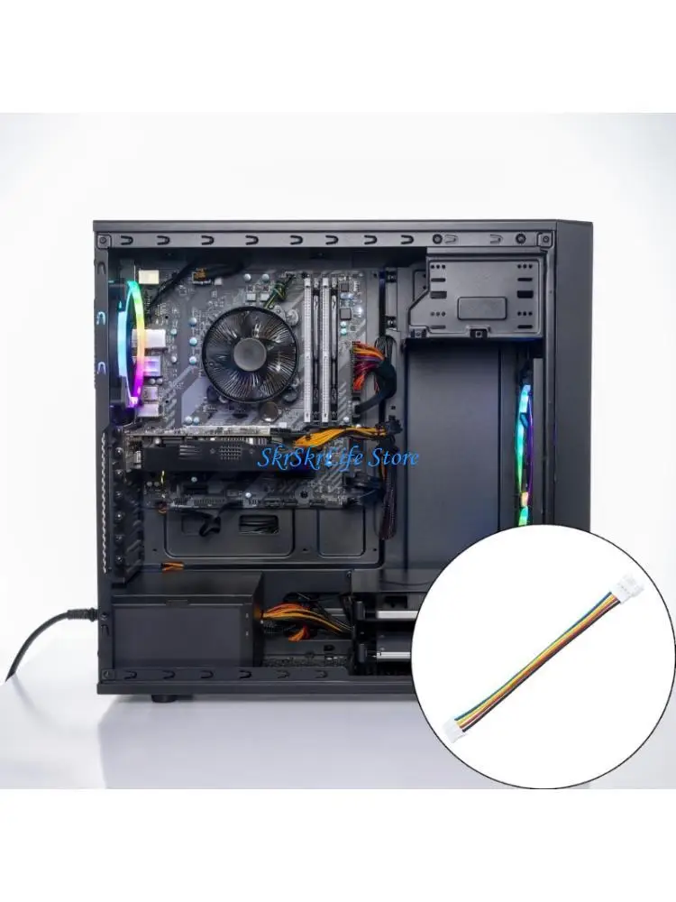 E65E Flexible 4Pin Male to Female PWMs Fan Extension Cord Optimized for GPU Cooling and Systems Air Circulation