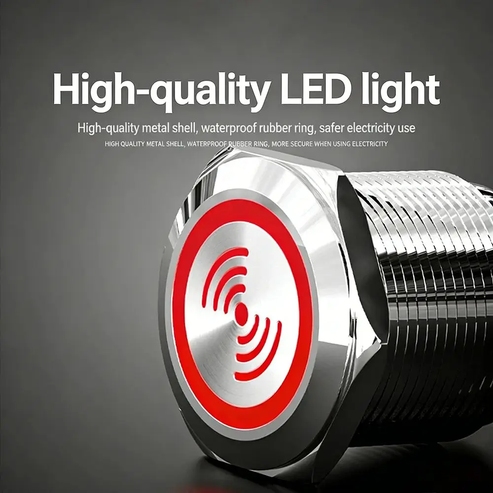 New 16mm 19mm 22mm Metal Buzzer Waterproof 12V 24V Indicator Red Lamp Loud Sound LED Light Flash Buzzer