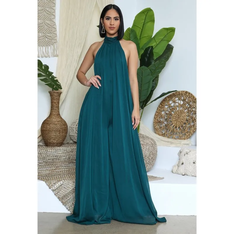 Women Fashion Solid Jumpsuit Stylish Summer Jumpsuits For Women Sexy Oversized Backless Wide Leg Pants Weather Elegant Jumpsuit