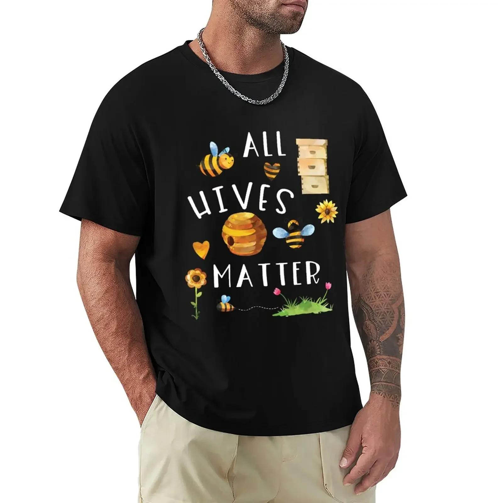 

All Hives Matter Honeybee T-Shirt plain funnys blanks mens cotton t shirts