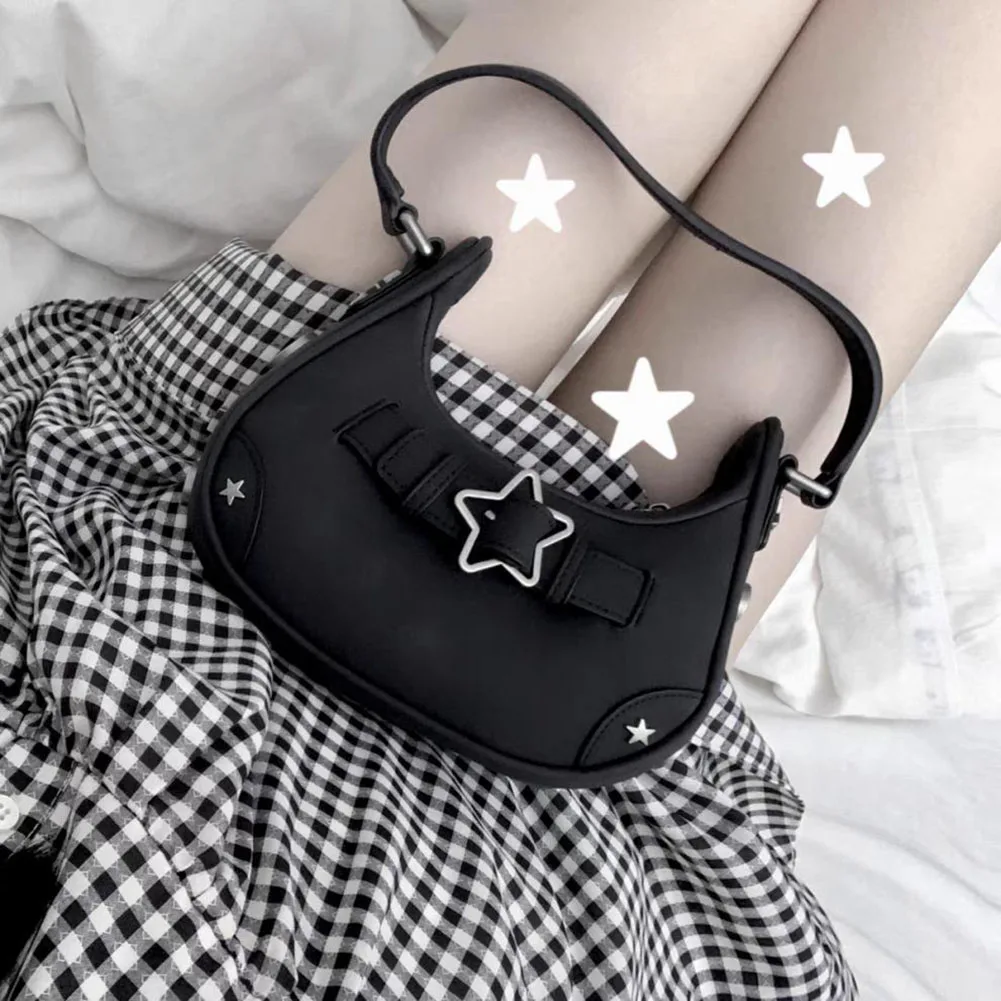 

Women Fashion PU Star Small Shoulder Bag Large Capacity Shoulder Bag Retro Classic Purse Hobo Bag for Daily Office Use Sling Bag