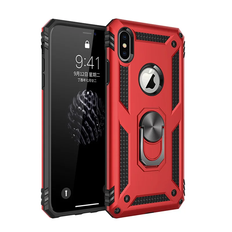 Casing untuk P40 Lite 5G Armor Kasar Militer Tahan Benturan Magnet Penutup Cincin Penyangga Mobil untuk Casing Huawei P 40 Lite 5G