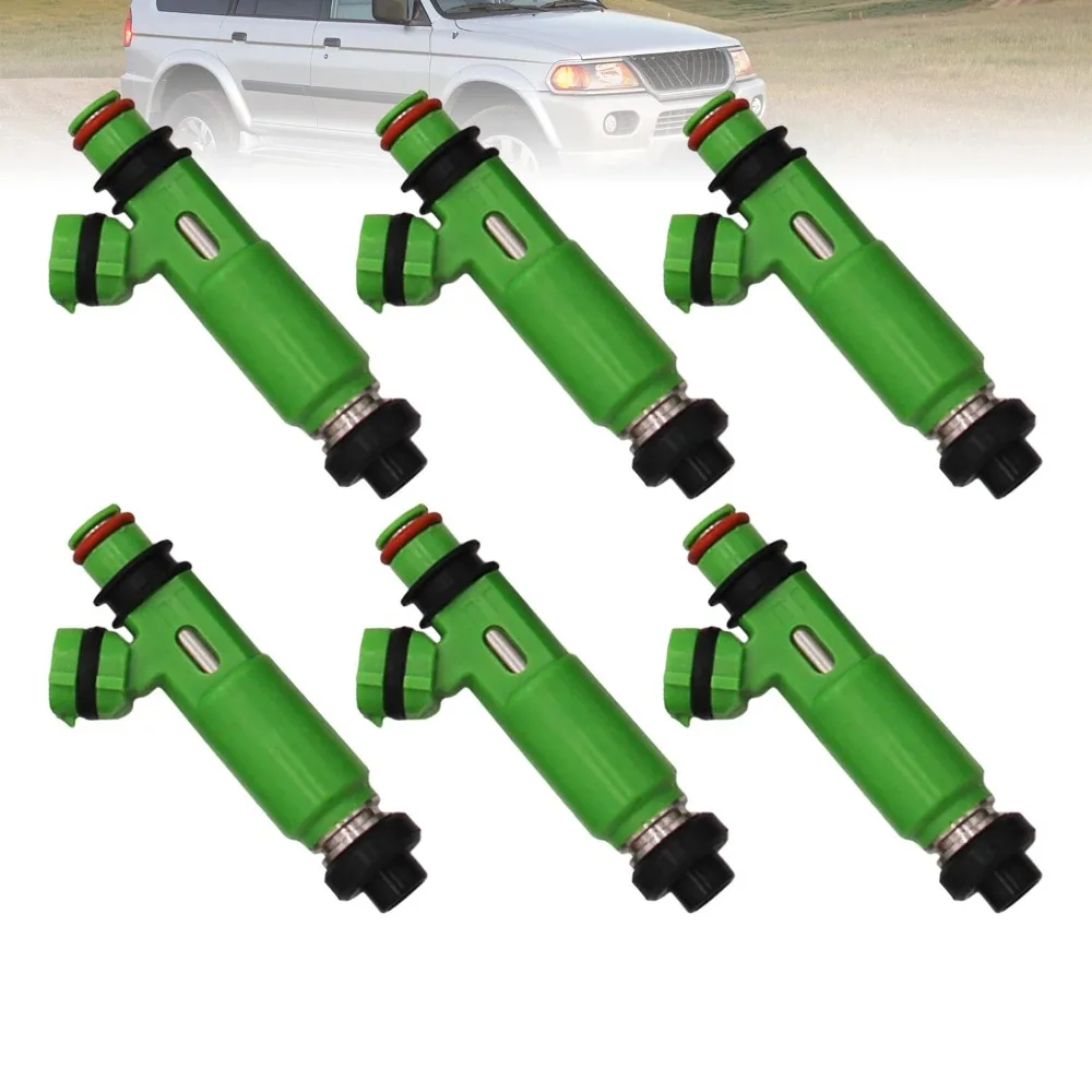 

6 шт. топливные форсунки 195500-3170 для Mitsubishi Montero Sport 3.0L 6G72 1998 1999 2000 2001 2002 2003 НОВЫЙ 1955003170 MD332733
