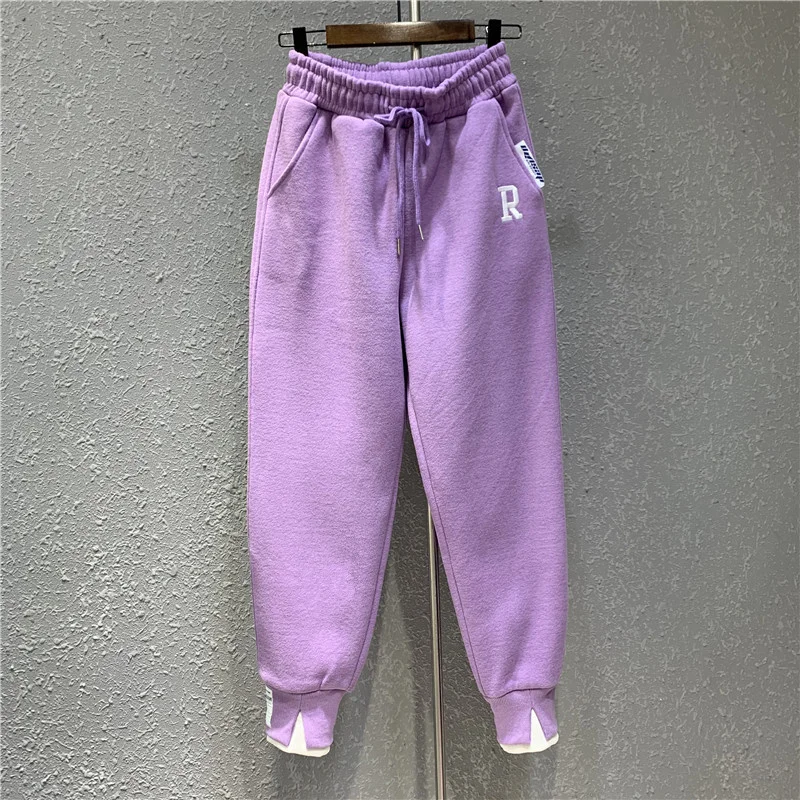 Casual Candy Colors All-Matching Sweatpants Women 2023 Spring Summer New Patch Ankle-Tied Sports Hoodie Pants Fashion