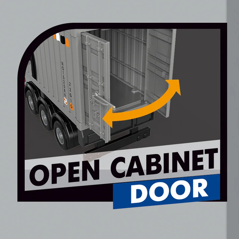 Camion télécommandé en alliage pour enfants, conteneur de musique portable, réservoir d'huile, véhicule de Transport à Double couche, jouet pour enfants