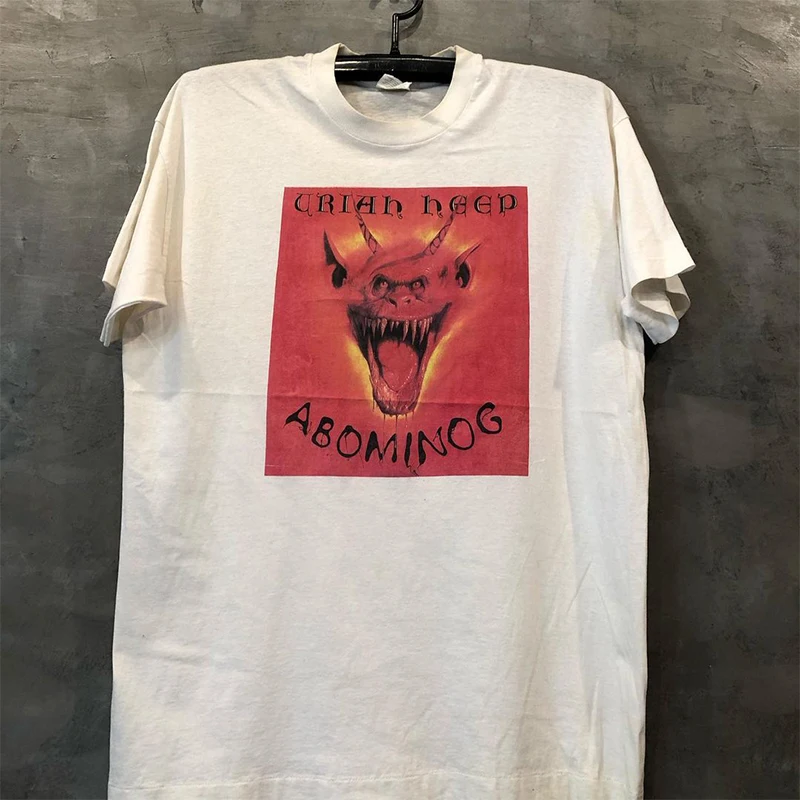 

Uriah HeepT T-shirt Academic Heavy Metal Style Band Vintage High Street Short-sleeved T-shirt Men's Trendy Brand Half-sleeved