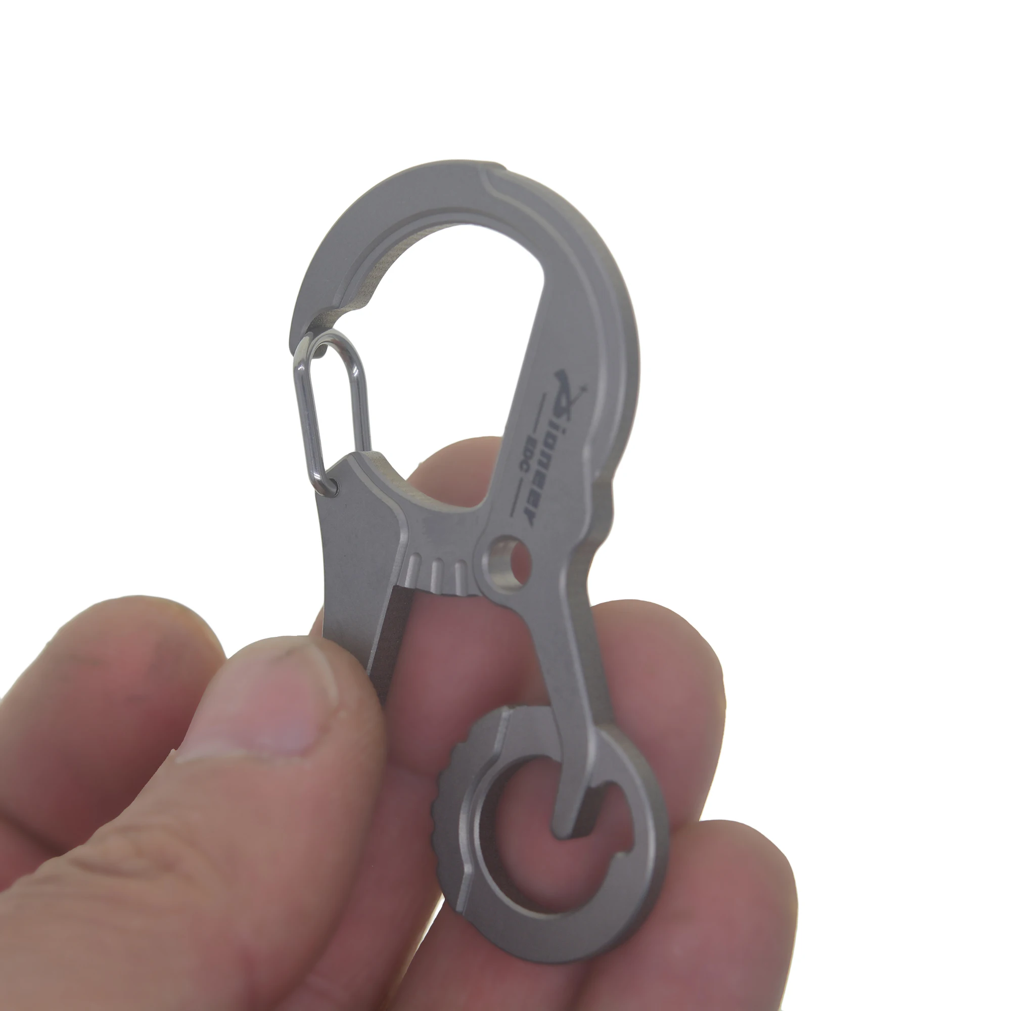 

NEW design TC4 Ti keychain titanium quick release non spring safety Carabiner Hook EDC beer opener