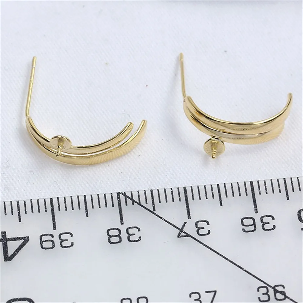 S925 Sterling Silver Pearl Earring Settings DIY Jewelry Making Supplies Blank Earring Posts for Handcrafted Accessories No Pearl