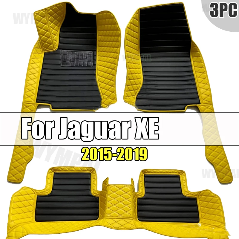 

Custom Automotive Car Floor Mats For Jaguar XE 2015 2016 2017 2018 2019 Auto Luxury Leather Men Women Car Mats Full Coverage