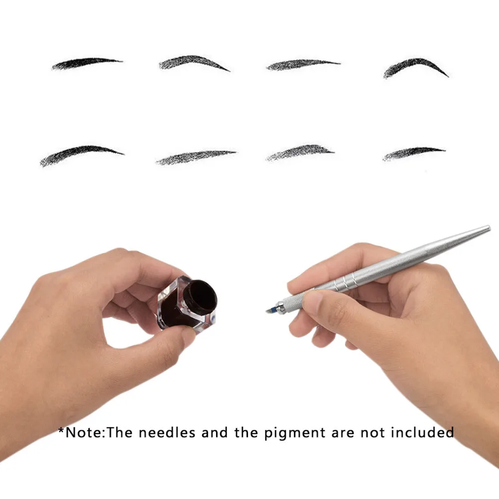 

Slender Pointed Eyebrow Embroidery Pen Thin Manual Makeup Tool Silver Multifunction Tattoo Scar Camouflage Lip Liner Permanent