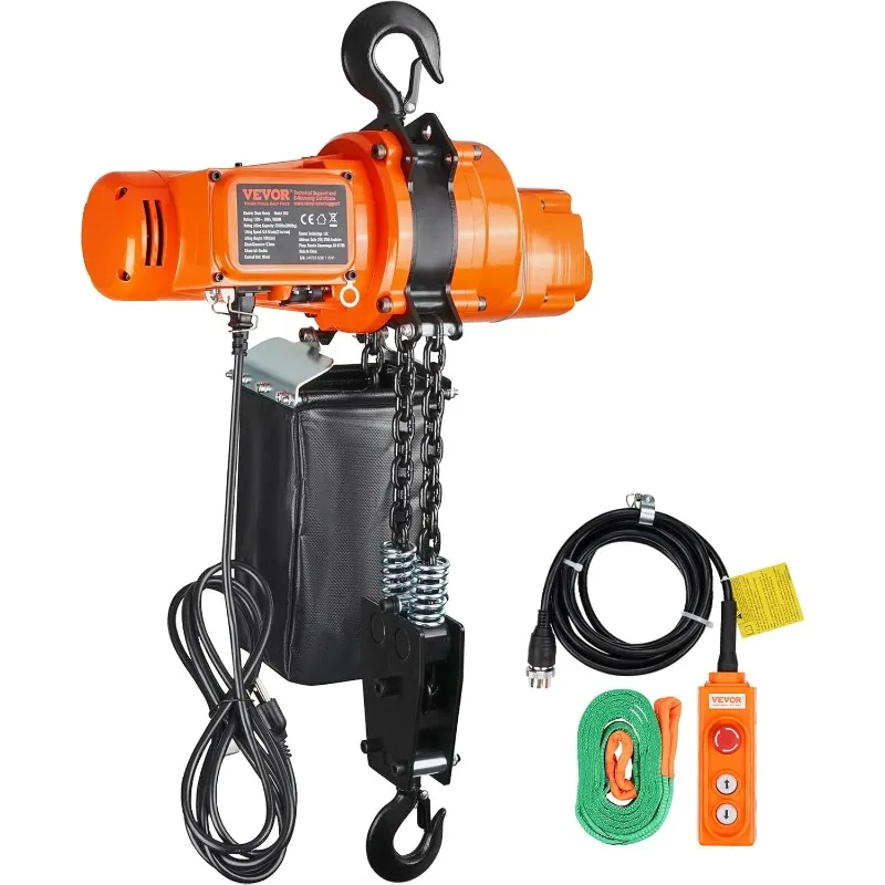 VEVOR Electric Chain Hoist,2200lbs Load Capacity,10 ft Lifting Height,120V Single Phase Overhead Crane with Chain,Remote Control