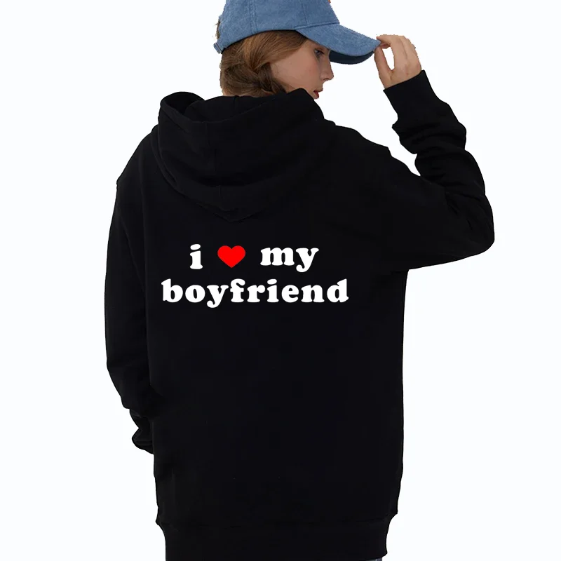 

Korean Fashion Kpop Hoodie Women Men Casual Sweatshirt Long Sleeves I Love My Girlfriend Graphic Pullover Sports Streetwear Gift