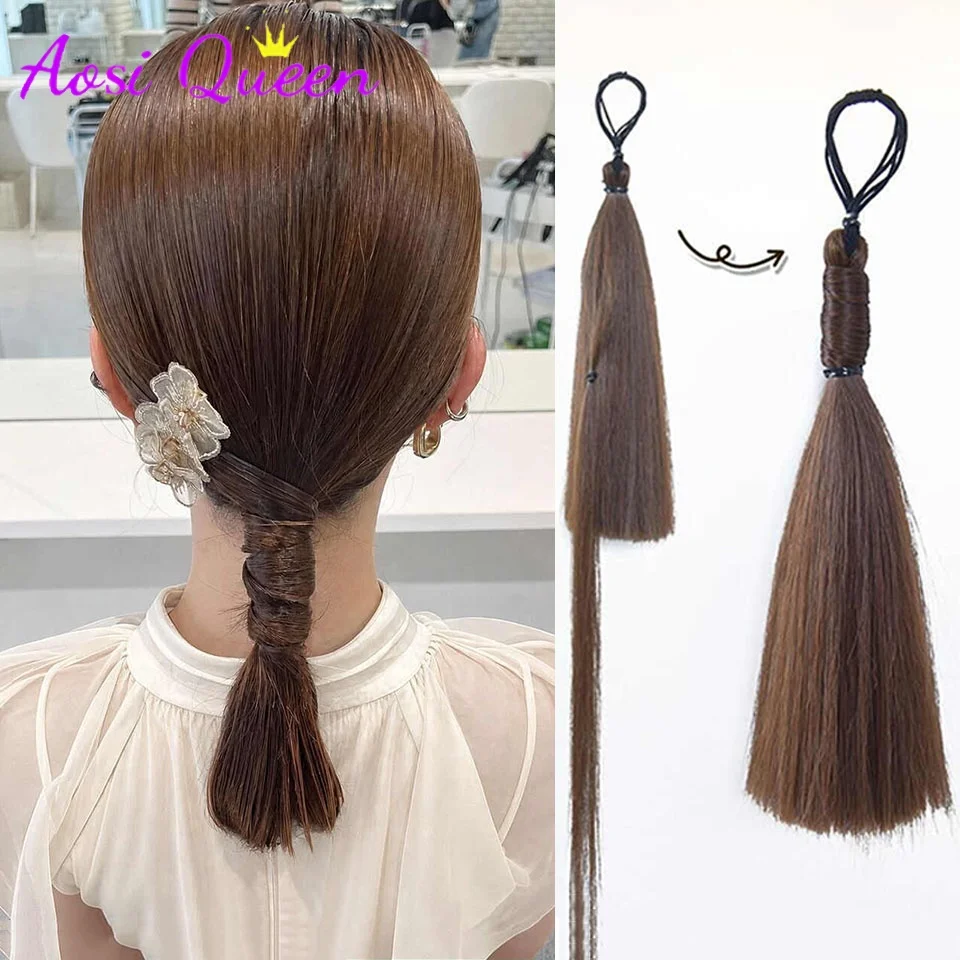 

Synthetic Wig Ponytail Braided Twisted Braid Hair Tie Long Braid New Chinese Style Wig Braid Women's Hair Braiding