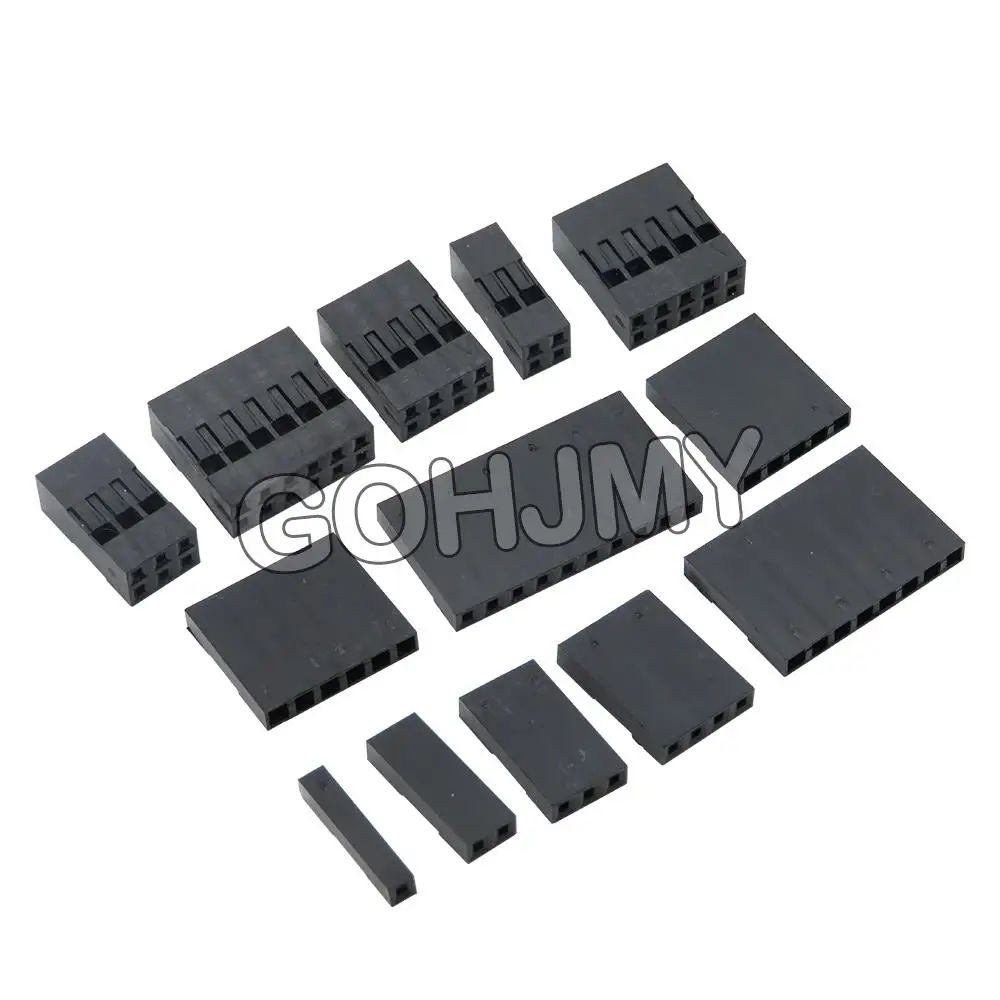 100PCS Dupont Plastic Shell 2.54mm Single /Double Row Dupont Connector 1P 2P 3P 4P 5P 6P 7P 8P 9P 10P 1*4pin/2*5pin Housing