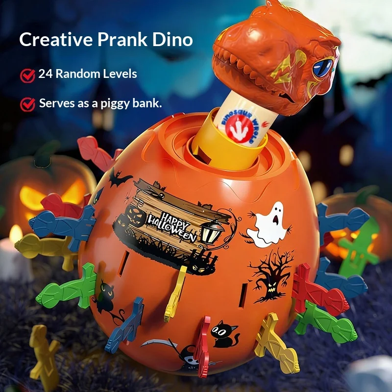 Creative Desktop Prank Game 24 Knives Dinosaur Barrel Toy Multiplayer Party Funny Wooden Barrel Piggy Bank Toy Gift