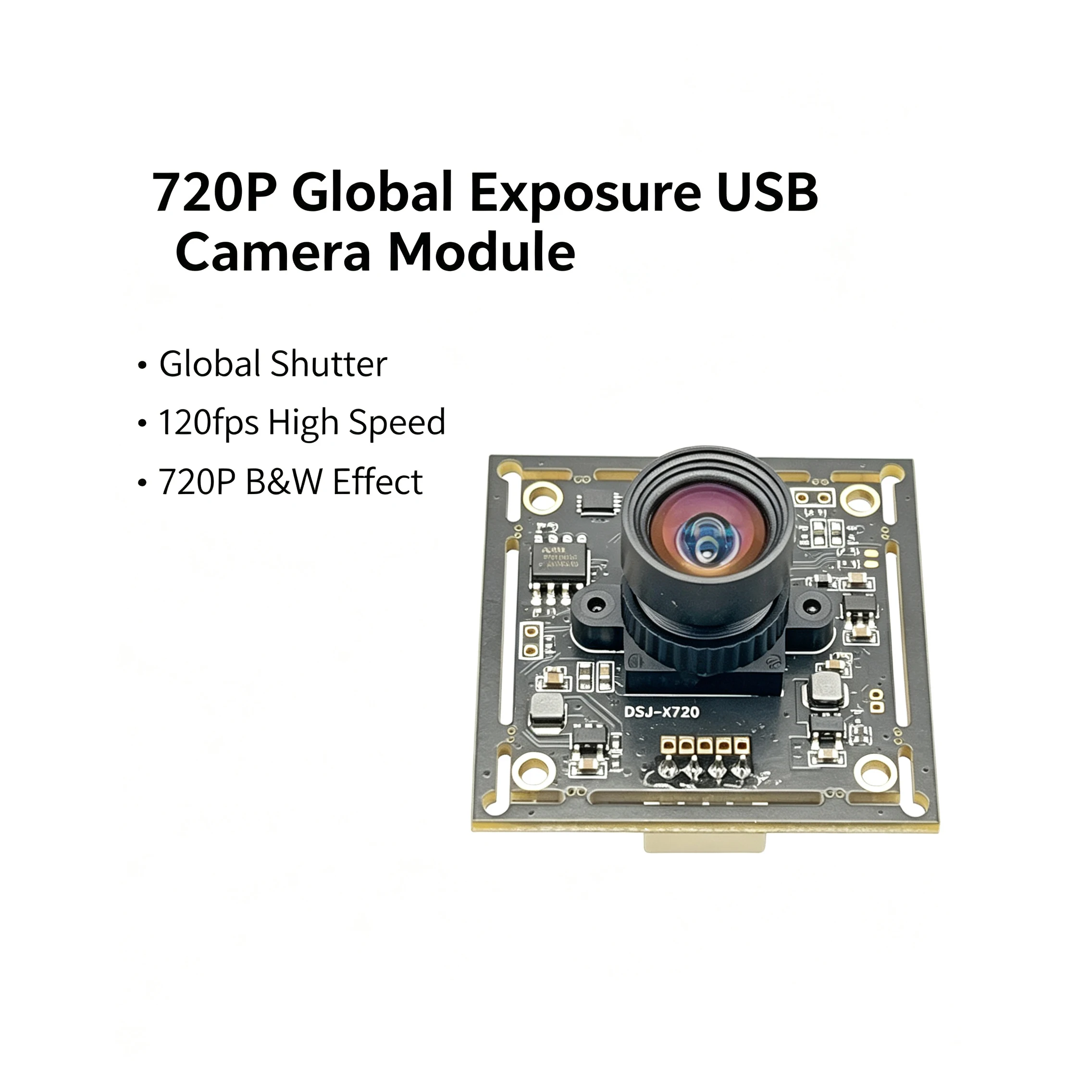 OV9281 1MP 720P Global Shutter USB Camera Module 120fps Black White High Speed Motion Capture No Driver