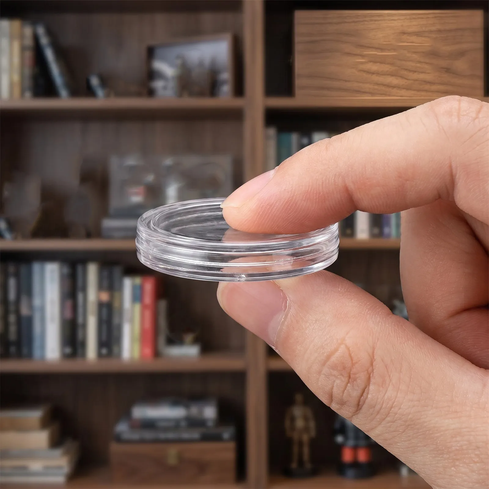 200Pcs Coin Protectors Clear Acrylic Round Holders Scratch Resistant Coin Storage Display Box Stackable for Collectors Investors