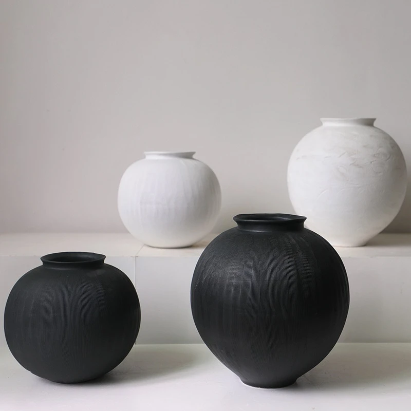 

Ceramic Vase Geometric Pattern Ceramic Jar Handmade Porcelain Vase Flowerpot Flower Vases Terrarium Home Decoration Accessories
