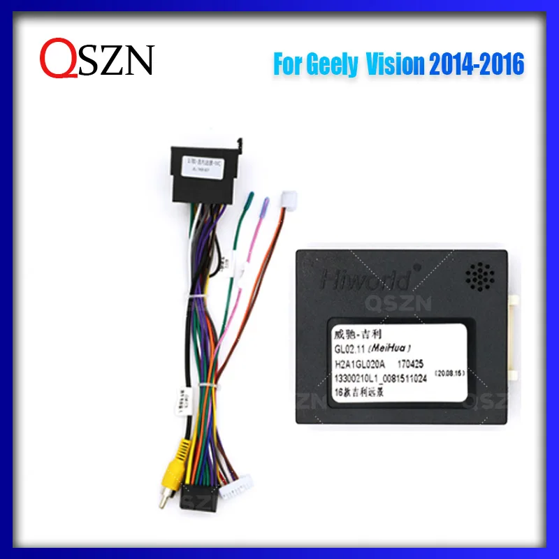 

QSZN canbus box GL02.11 Wiring Harness Power cable For Geely Vision Car Radio Decoder Android 2 DIN 16 pin