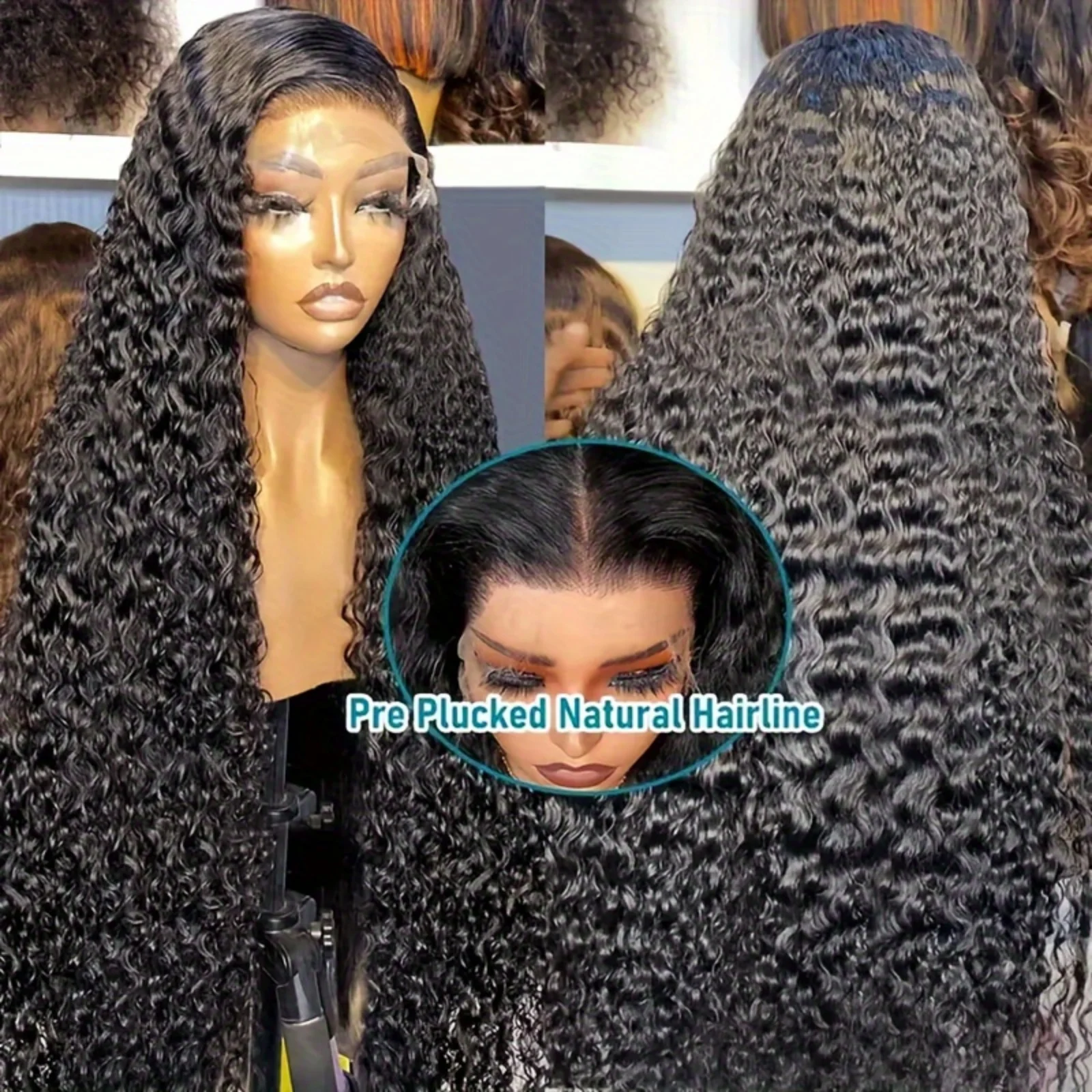 13x6 HD Lace Frontal Deep Wave Human Hair Wig Glueless Wigs Human Hair Ready To Wear 5x5 HD Lace Closure Wig Clearance Sale image 4